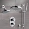 Chrome Dual Shower Head System With Hand Shower